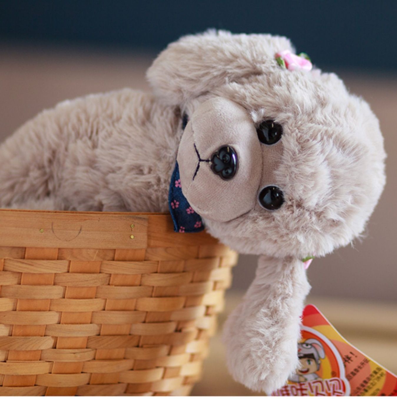 犬 ぬいぐるみ ふわふわもこもこ愛らしいトイプードル座り姿