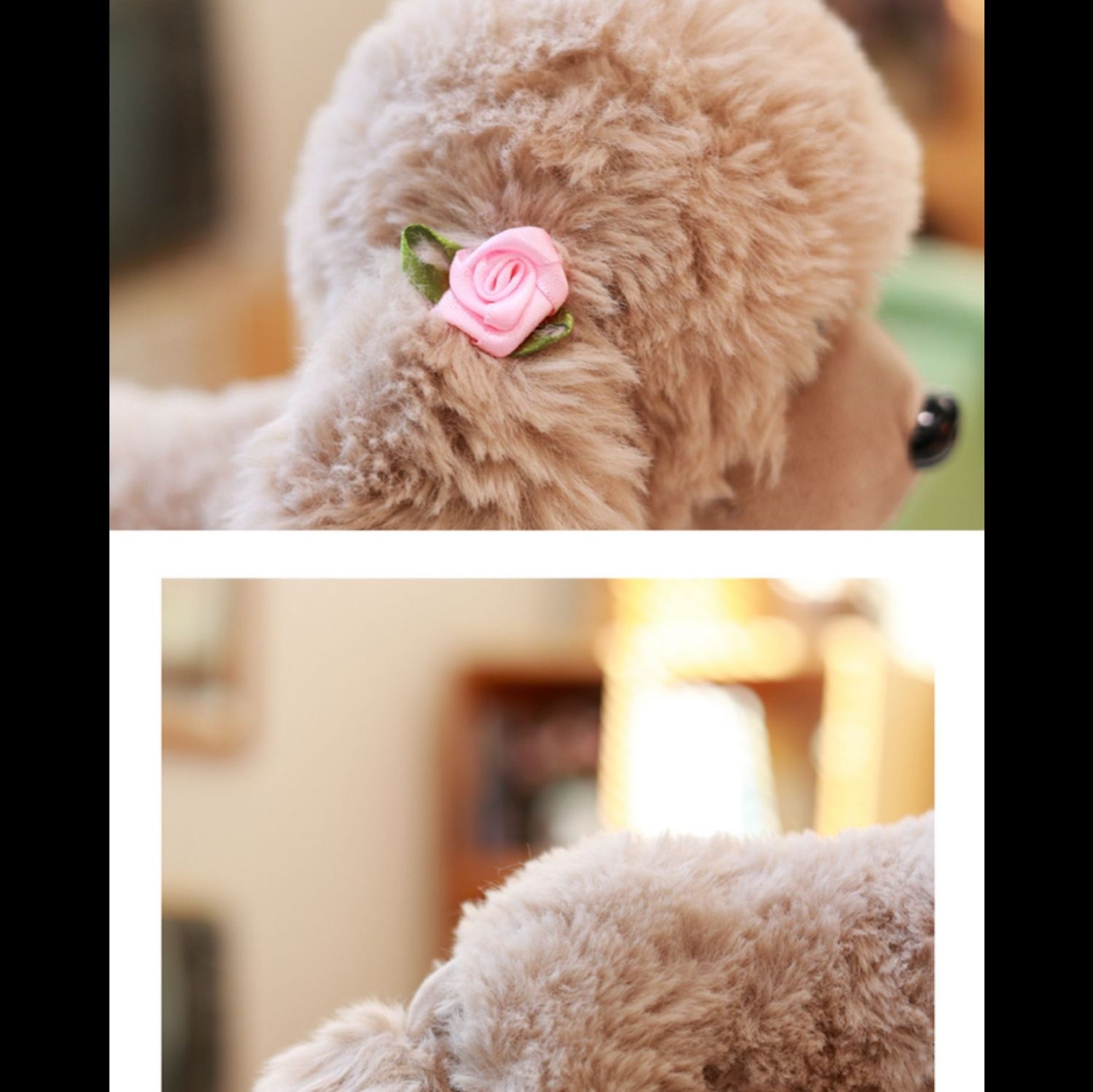 犬 ぬいぐるみ ふわふわもこもこ愛らしいトイプードル座り姿