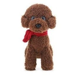 犬 ぬいぐるみ 首かけスカーフ付き座りポーズトイプードル