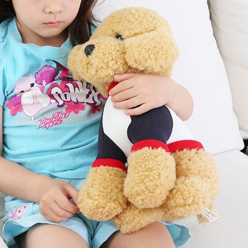 犬 ぬいぐるみ 首かけスカーフ付き座りポーズトイプードル