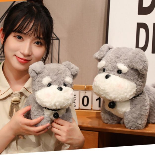 犬 ぬいぐるみ ふわふわシュナウザー犬ぬいぐるみ