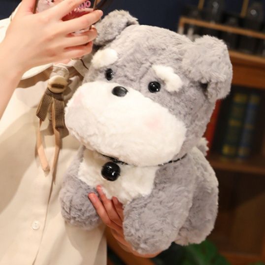 犬 ぬいぐるみ ふわふわシュナウザー犬ぬいぐるみ