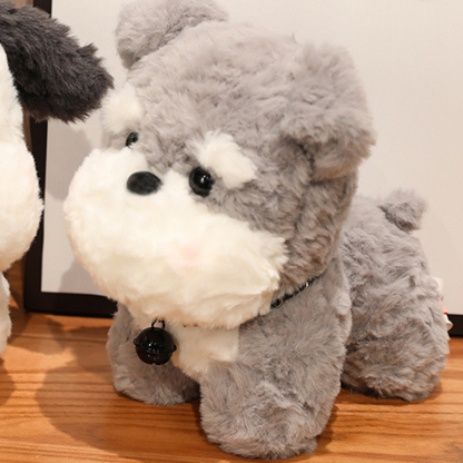 犬 ぬいぐるみ ふわふわシュナウザー犬ぬいぐるみ