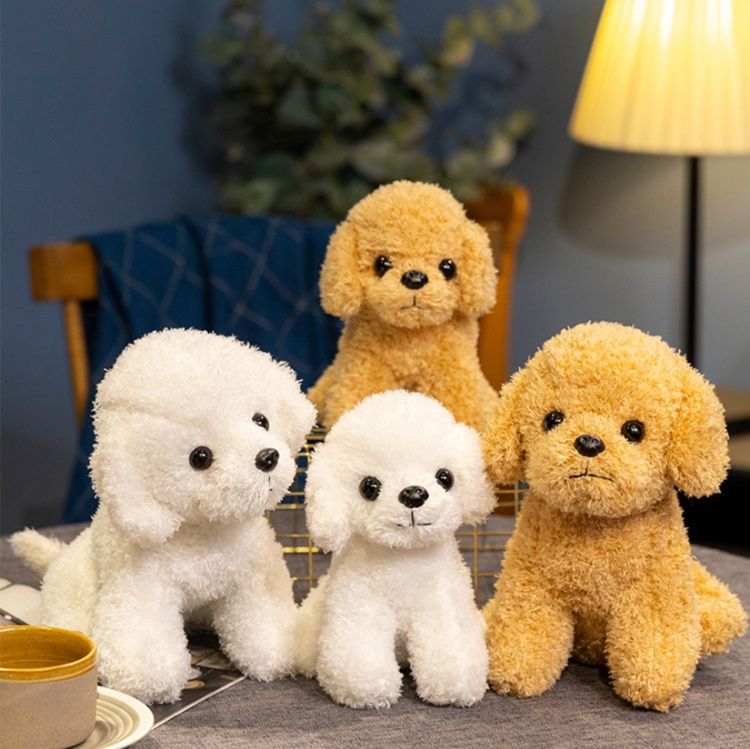 犬 ぬいぐるみ ふわふわもこもこ座りポーズ犬ぬいぐるみ