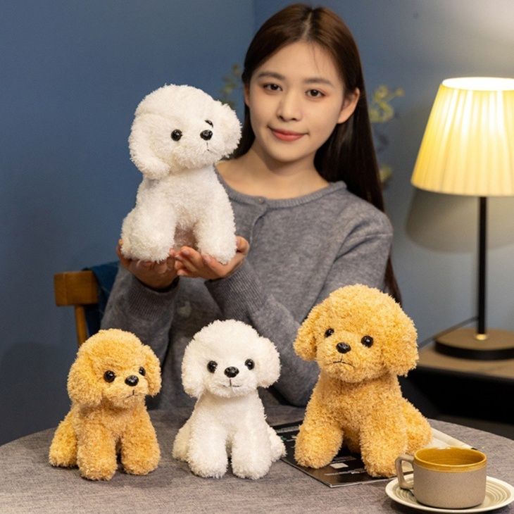 犬 ぬいぐるみ ふわふわもこもこ座りポーズ犬ぬいぐるみ