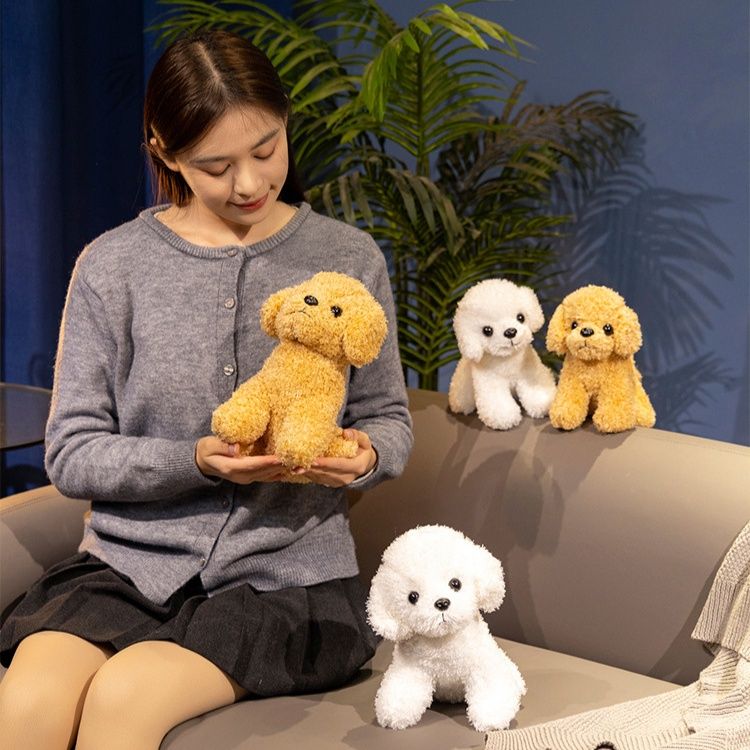 犬 ぬいぐるみ ふわふわもこもこ座りポーズ犬ぬいぐるみ