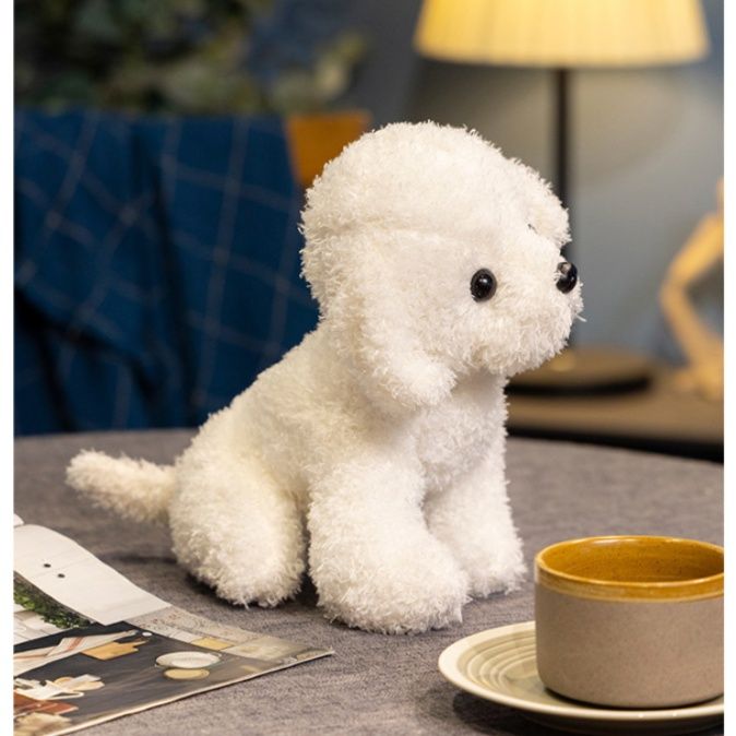 犬 ぬいぐるみ ふわふわもこもこ座りポーズ犬ぬいぐるみ