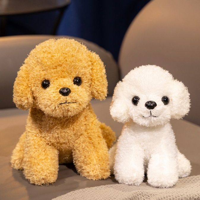 犬 ぬいぐるみ ふわふわもこもこ座りポーズ犬ぬいぐるみ