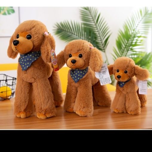 犬 ぬいぐるみ おしゃれなスカーフ付きふわふわトイプードル