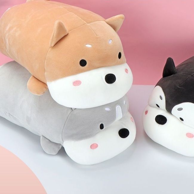 犬 ぬいぐるみ もちもち伏せポーズ柴犬風抱き枕ぬいぐるみ