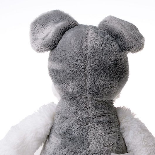 犬 ぬいぐるみ もこもこシュナウザー風座りポーズ犬ぬいぐるみ