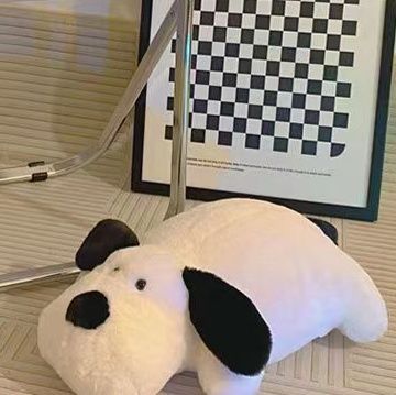 犬 ぬいぐるみ ふわふわ抱き枕にもなる大きな垂れ耳シュナイザー風ぬいぐるみ