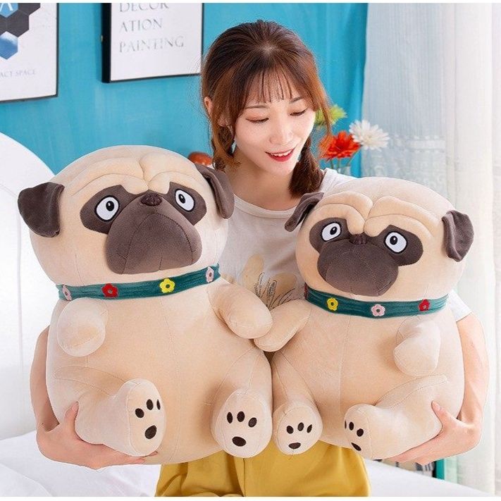 犬 ぬいぐるみパグまんまるおめめ愛嬌たっぷり