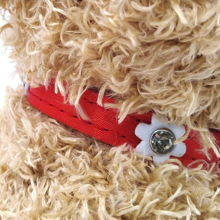 犬 ぬいぐるみ もこもこ巻き毛の首輪付きトイプードルぬいぐるみ