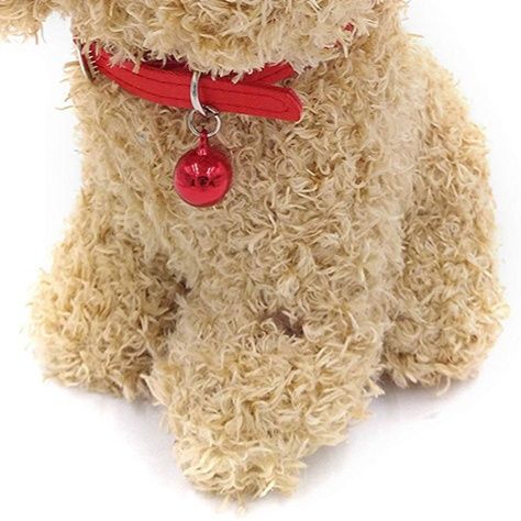 犬 ぬいぐるみ もこもこ巻き毛の首輪付きトイプードルぬいぐるみ