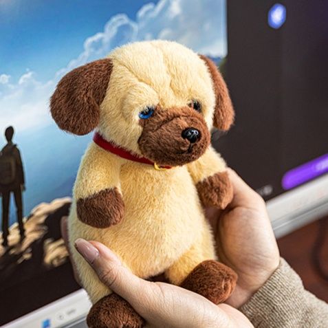 首輪付きパグ吊り下げマスコット犬ぬいぐるみ