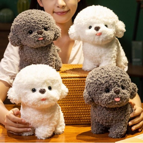 犬 ぬいぐるみ もこもこ癒し系トイプードルぬいぐるみ