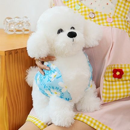 犬 ぬいぐるみ お洋服付きもこもこトイプードルぬいぐるみ