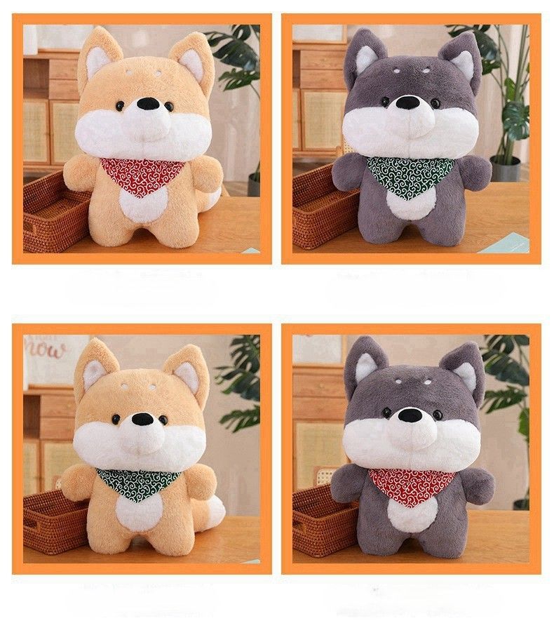 和柄バンダナ付き豆柴犬ぬいぐるみ