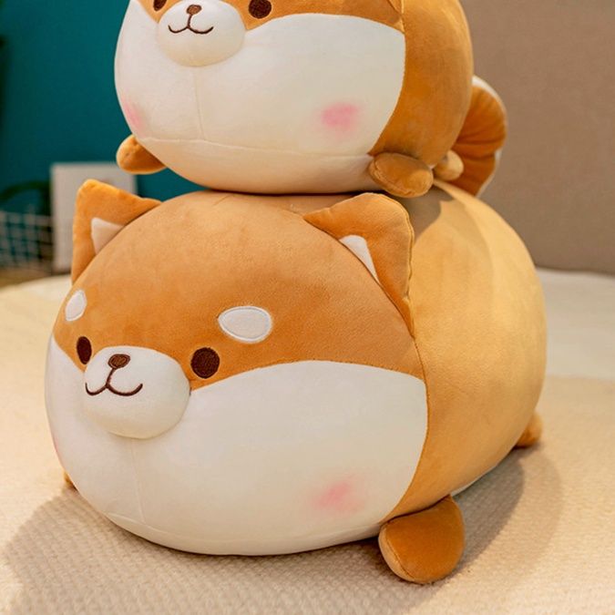 犬 ぬいぐるみ もちもち丸い秋田犬抱き枕ぬいぐるみ