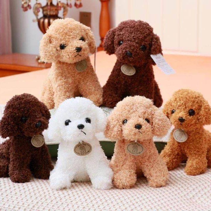 犬 ぬいぐるみ もこもこ巻き毛の癒し系トイプードルぬいぐるみ