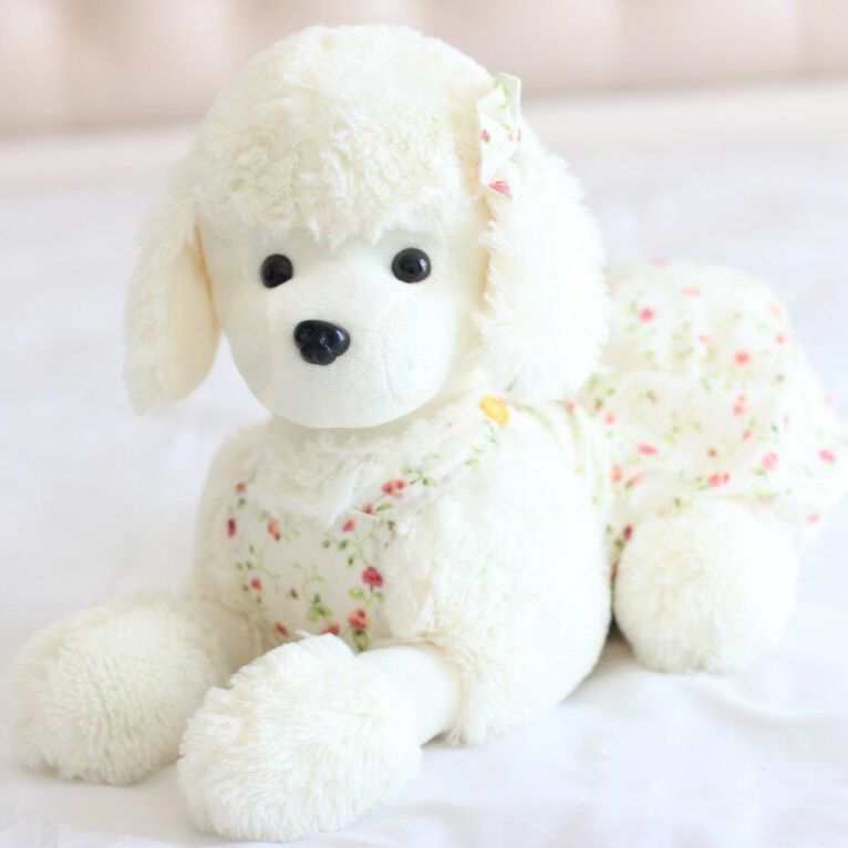 犬 ぬいぐるみ 花柄ワンピース トイプードル ぬいぐるみ