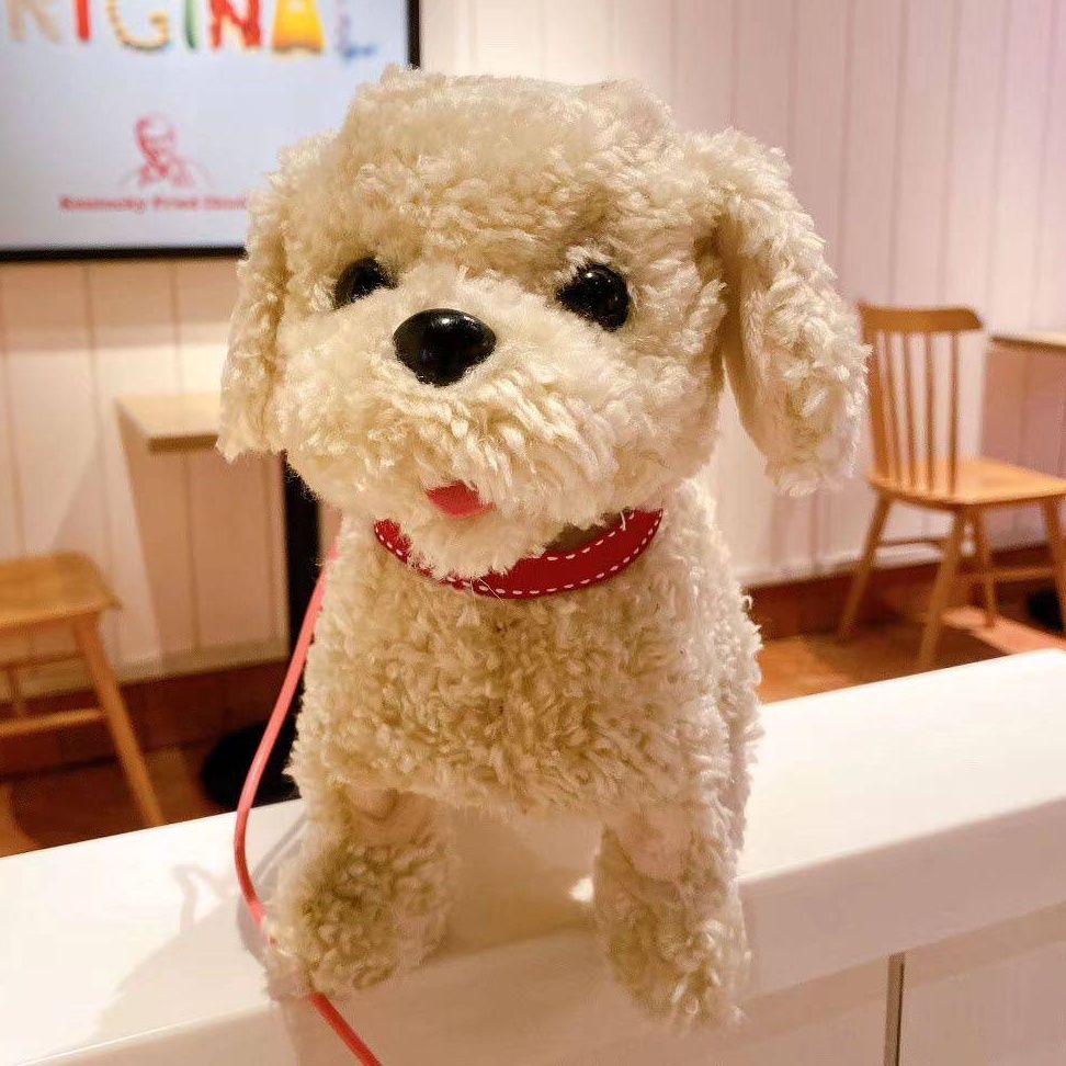 犬 ぬいぐるみ リード付きトイプードルぬいぐるみ