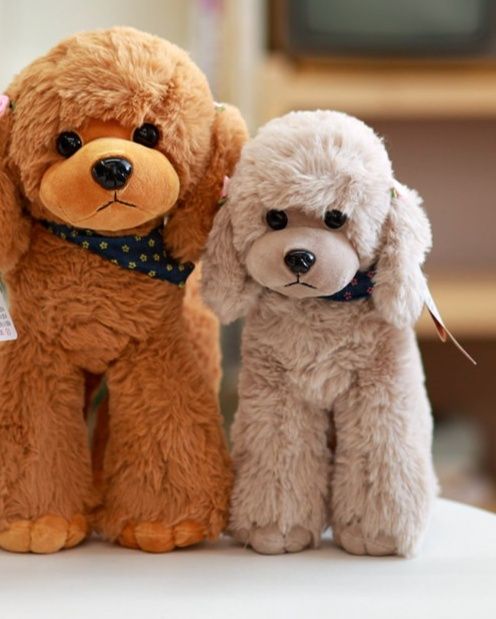 犬 ぬいぐるみ おすわりポーズ バンダナ付きトイプードル ぬいぐるみ