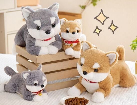 犬 ぬいぐるみ 首輪付き柴犬ぬいぐるみ