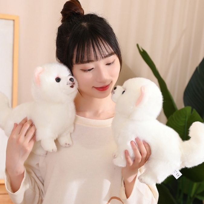 リアルなポメラニアンぬいぐるみ愛らしい子犬