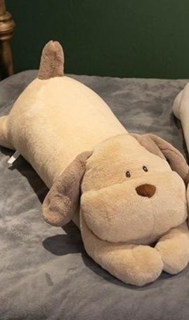 犬 ぬいぐるみ もちもち秋田犬の抱き枕ぬいぐるみ 長めボディ