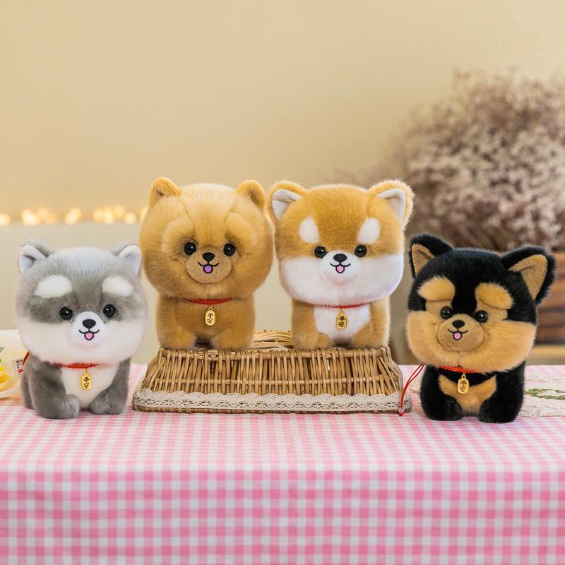 犬 ぬいぐるみ ふわふわもちもち座りポーズ子犬ぬいぐるみ