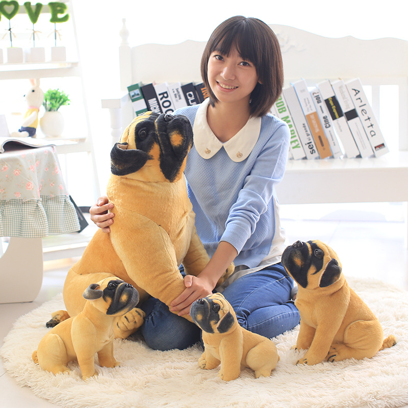 犬 ぬいぐるみ 愛らしい表情の大型パグ犬ぬいぐるみ
