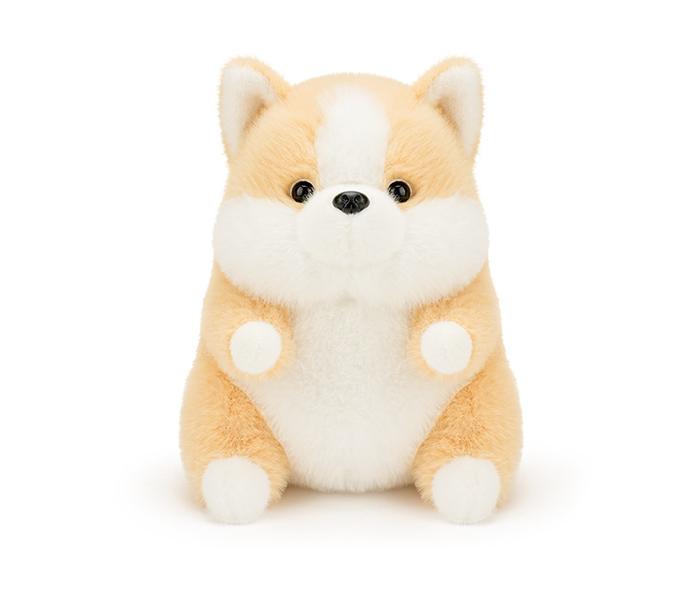 犬 ぬいぐるみ ふわふわ毛玉ポメラニアン座りポーズぬいぐるみ