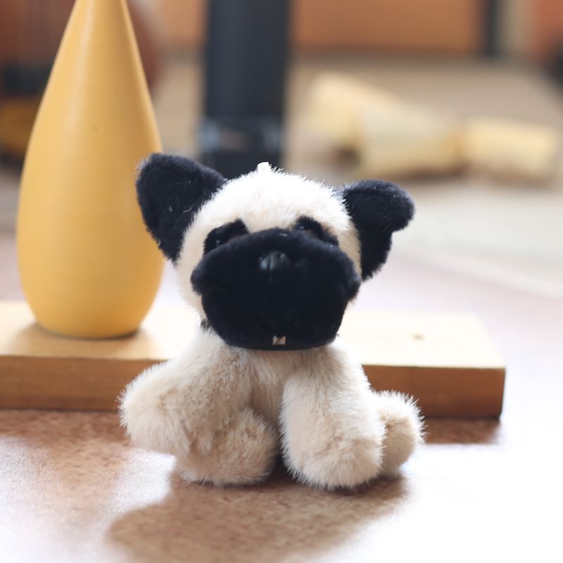 犬 ぬいぐるみ ふわもこ小さなパグ座りポーズぬいぐるみ