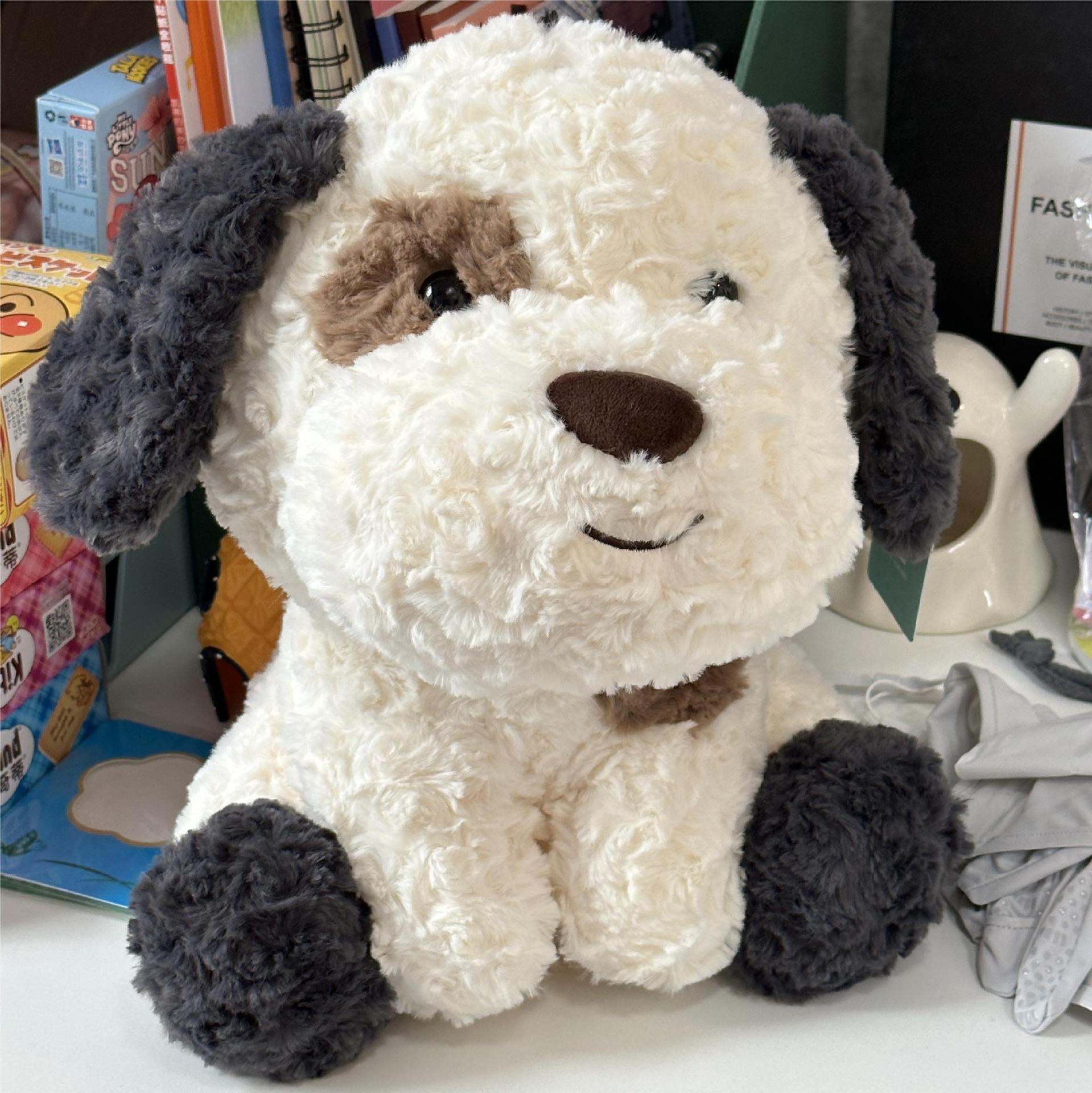 犬 ぬいぐるみ もこもこ垂れ耳シュナウザー風ぬいぐるみ