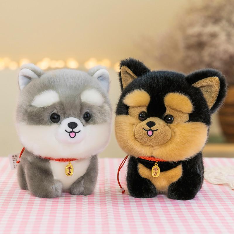 犬 ぬいぐるみ ふわふわもちもち座りポーズ子犬ぬいぐるみ