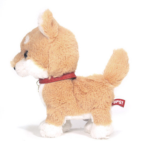 犬 ぬいぐるみ お座り豆柴のふわふわぬいぐるみ首輪付き