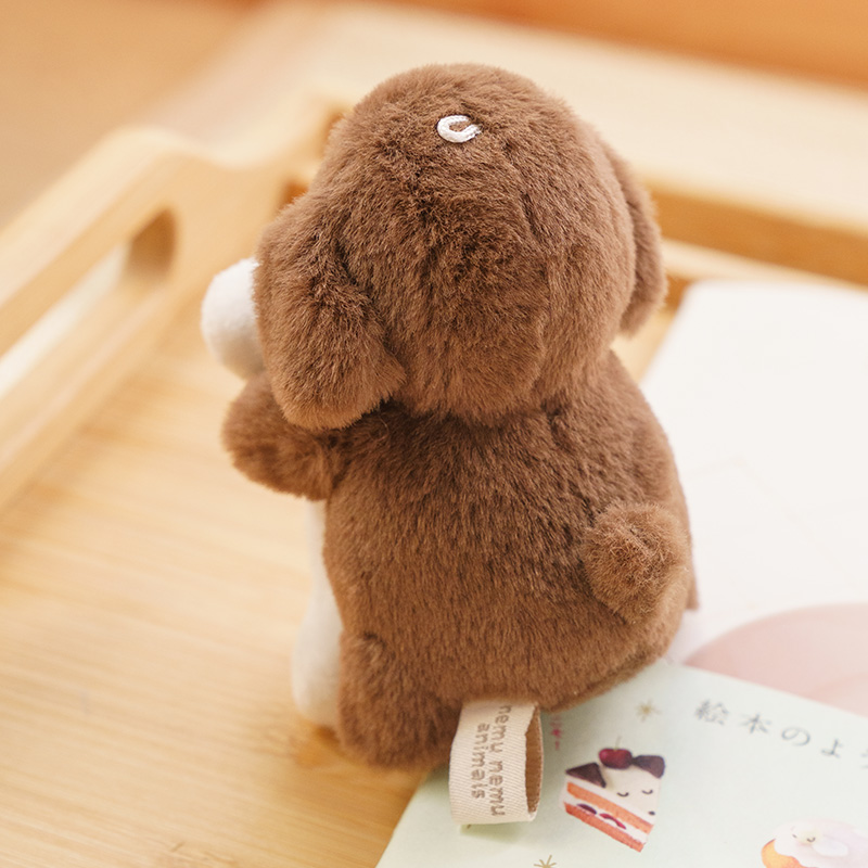 犬 ぬいぐるみ おねだりプードル 骨抱きキーホルダー
