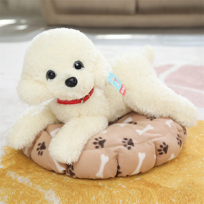 トイプードル ぬいぐるみ クッション付き伏せポーズ