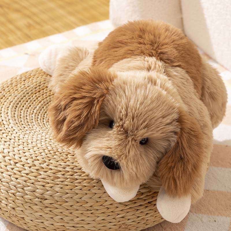 犬 ぬいぐるみ もふもふシュナウザーのお昼寝くん