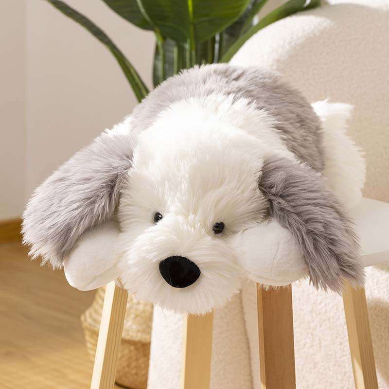 犬 ぬいぐるみ もふもふシュナウザーのお昼寝くん