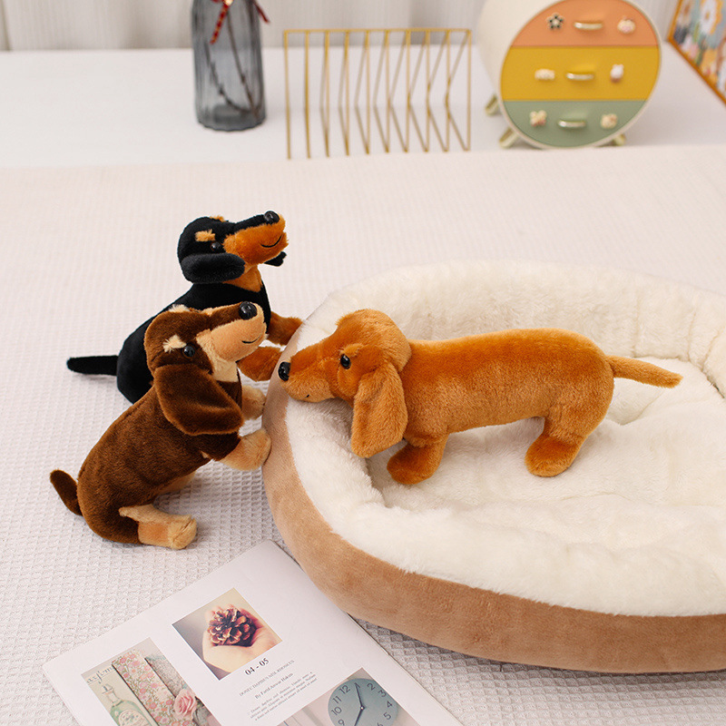 犬 ぬいぐるみ ダックスフンド犬ぬいぐるみリアル立体造形