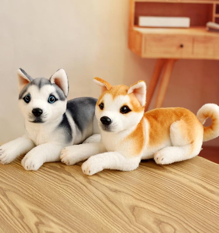 犬 ぬいぐるみ 愛らしい表情の柴犬座りポーズぬいぐるみ