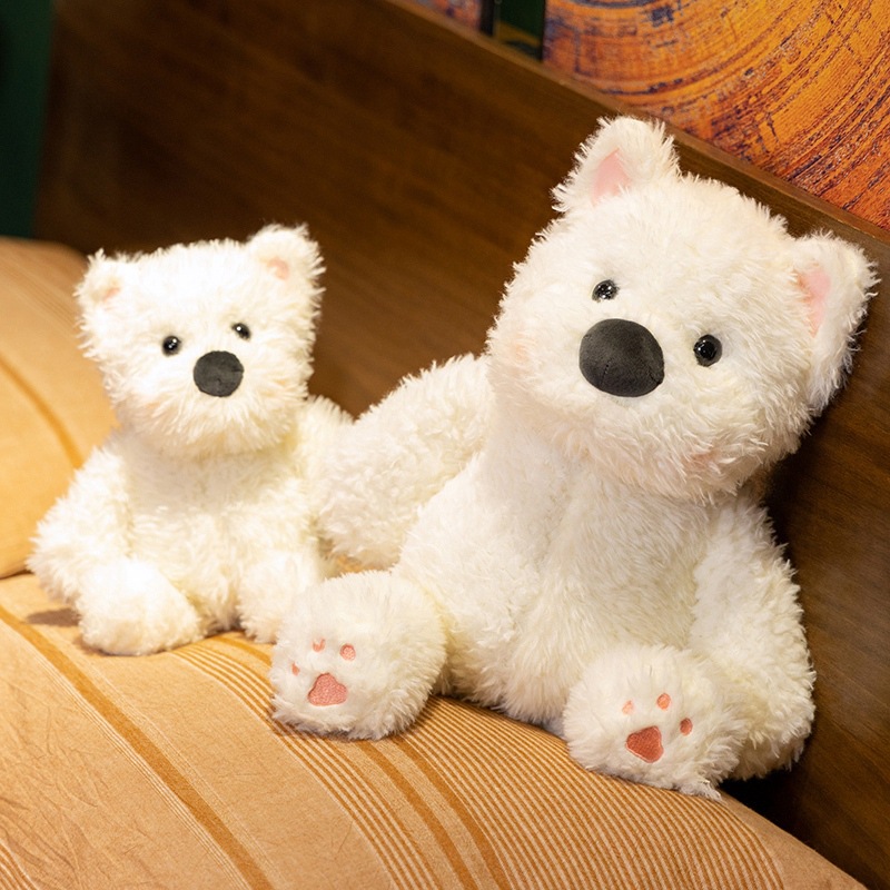 犬 ぬいぐるみ もこもこ肉球付きシュナウザー風ぬいぐるみ