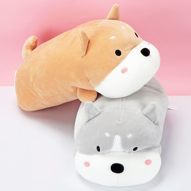 犬 ぬいぐるみ もちもち伏せポーズ柴犬風抱き枕ぬいぐるみ