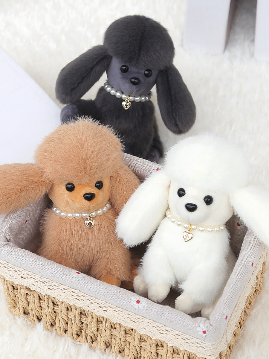 犬 ぬいぐるみ 真珠の首輪トイプードルちゃん