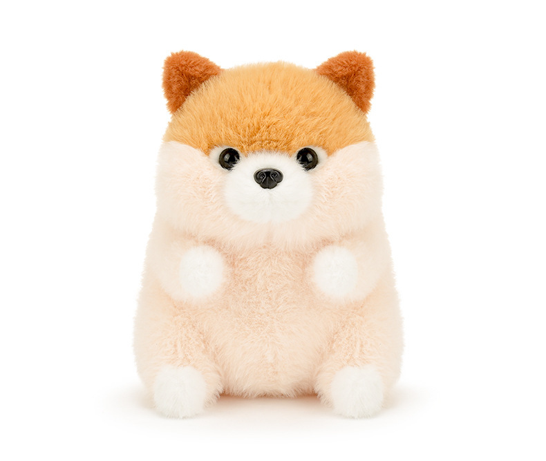犬 ぬいぐるみ ふわふわ毛玉ポメラニアン座りポーズぬいぐるみ