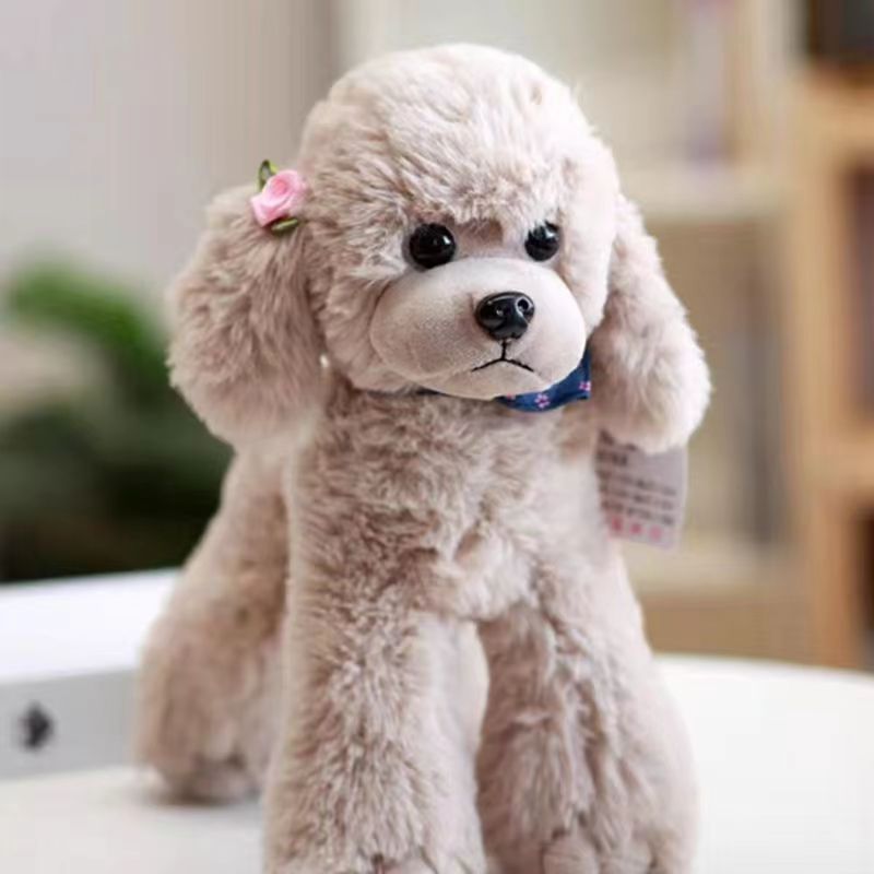 犬 ぬいぐるみ バンダナ付きふわふわトイプードル風ぬいぐるみ