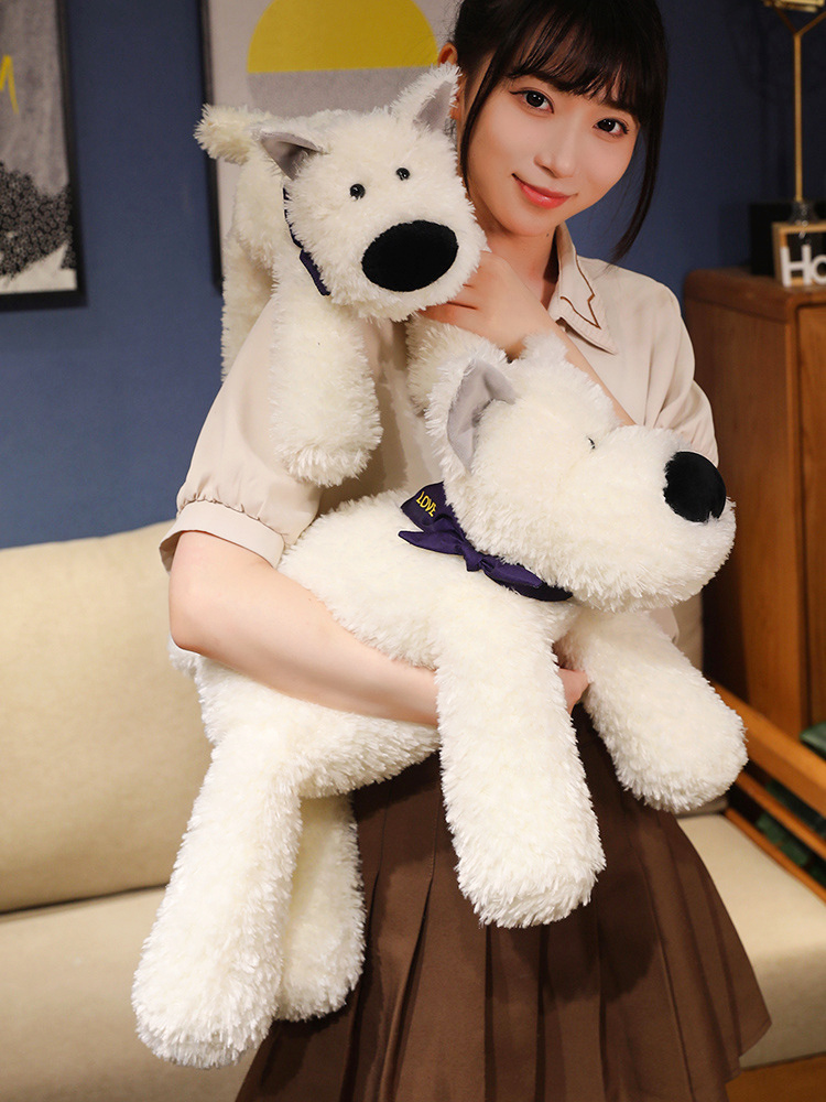 犬 ぬいぐるみ ふわふわ大型犬ぬいぐるみ　抱き心地抜群シュナウザー